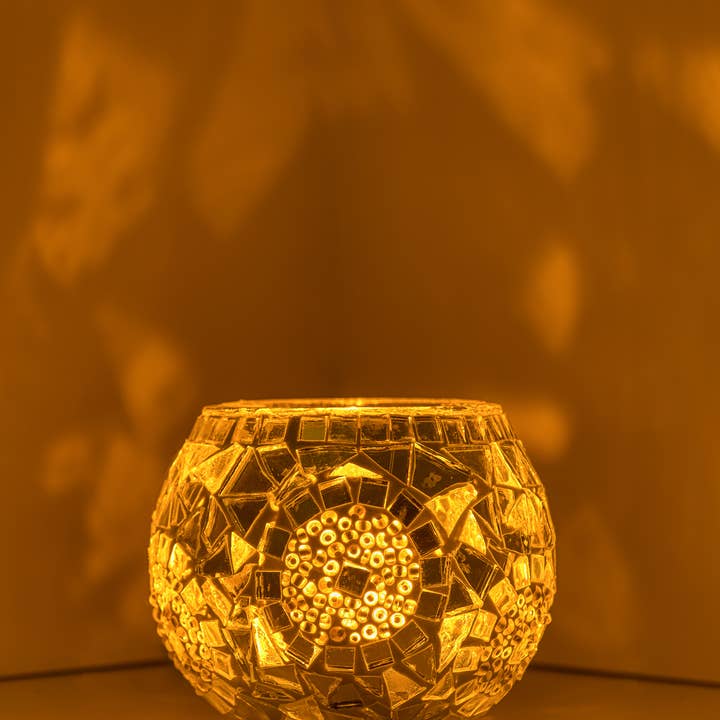 KAFTHAN - Wholesale Candle Holder - Large Mosaic Glass Candle Holders | Christmas Holiday Decor21