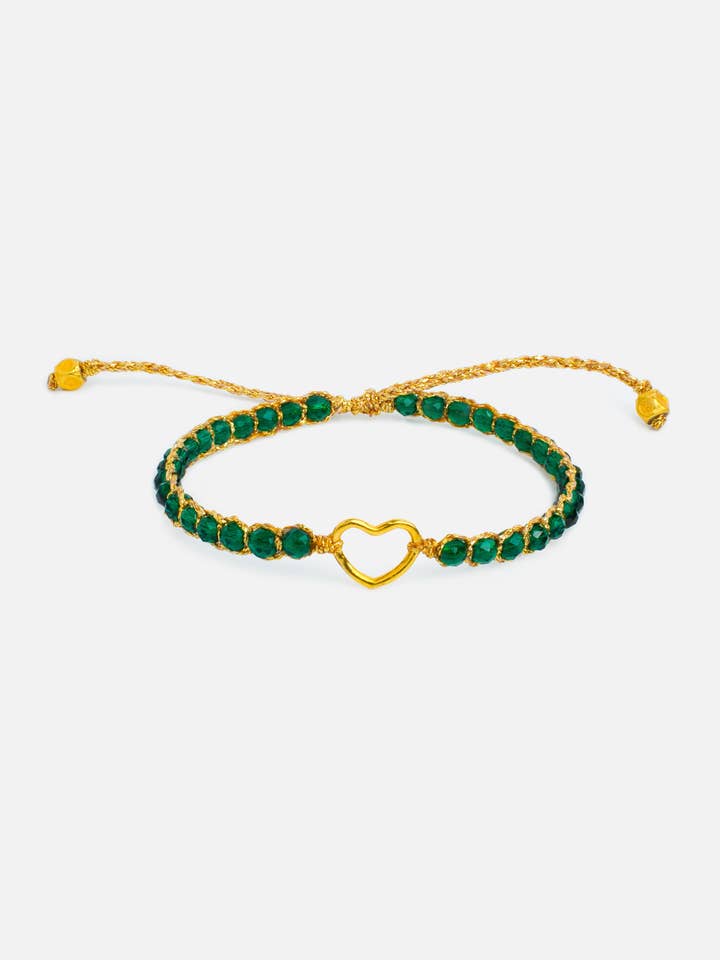 Kids Green Spinel Crystal Bracelet | Gold for wholesale by Nusands