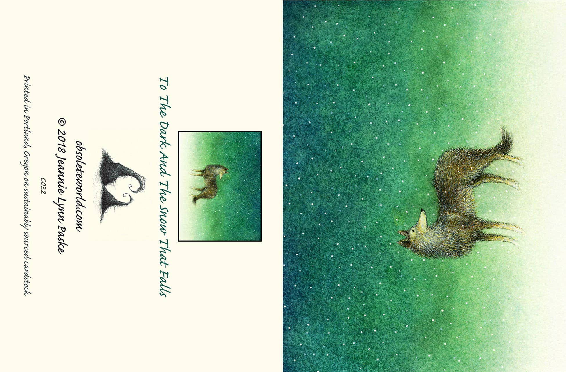 Obsolete World - Wholesale Everyday Greeting Card - To The Dark And The Snow That Falls1