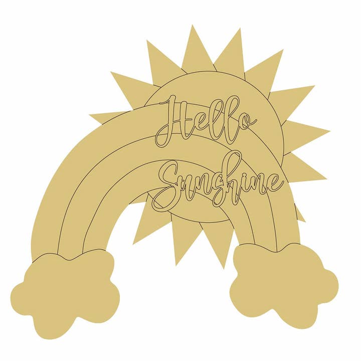 Rainbow Design By Lines Unfinished Wood Cutout Style 6 for wholesale by Diverse Woodworking