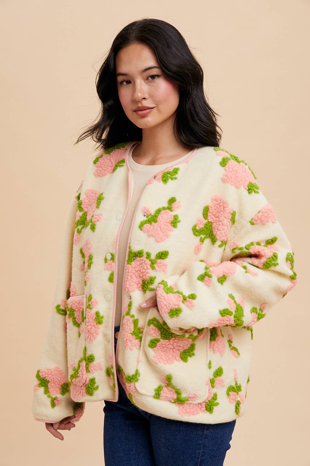 In Loom – wholesale Jacket – Women's – FLORAL TUFTED JACKET1
