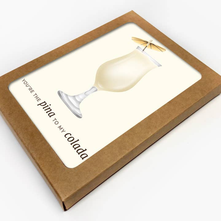 Conjunto de 10 cartas de agradecimento You're The Pina To My Colada Pun por atacado de RachIllustrate