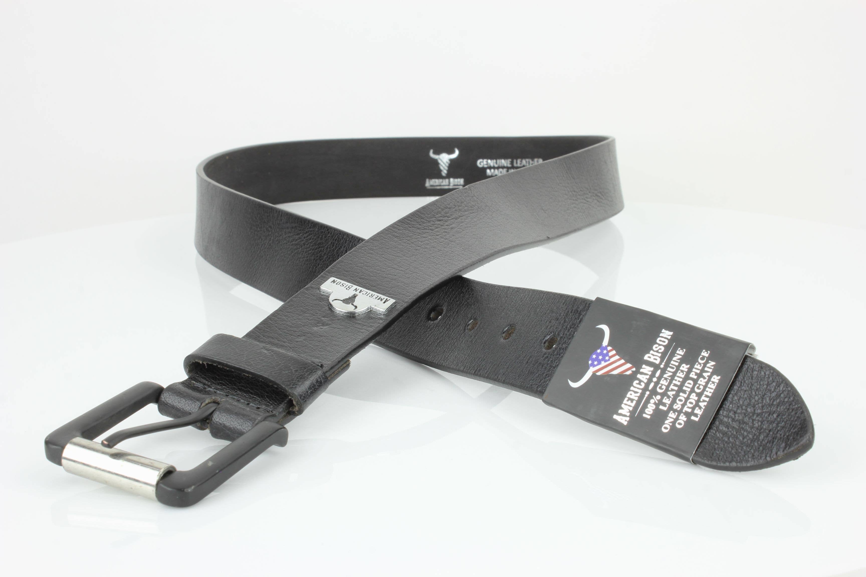 Leather Impressions Inc - Wholesale Belt - Unisex - Full Grain Leather Belt with Bison Medallion ABB 0073