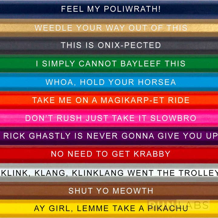 Pop Colors - Wholesale Gag Gift/Novelty Gift - Gotta Catch Them All Colored Pencil Set for Fans of Pokemon