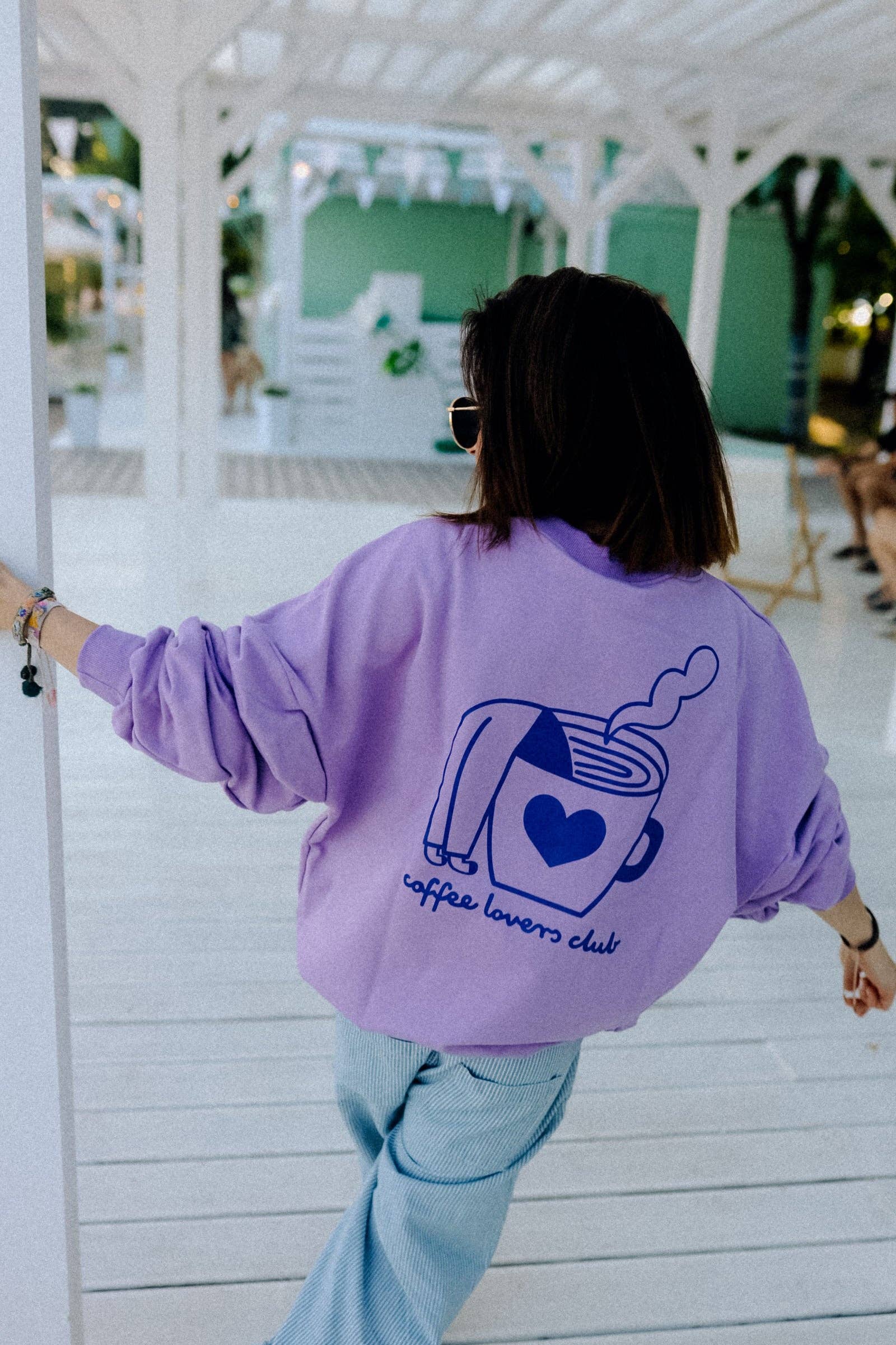 Dont Grow Up - Wholesale Graphic Sweatshirt - Women's - BIG COFFEE LOVER ON PURPLE - SWEATSHIRT (DELIVERY APPROX. 14 DAYS)4