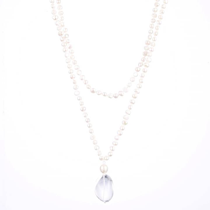 Nadia Double Strand Pearl And Rock Crystal Necklace. for wholesale by JoJo Harris