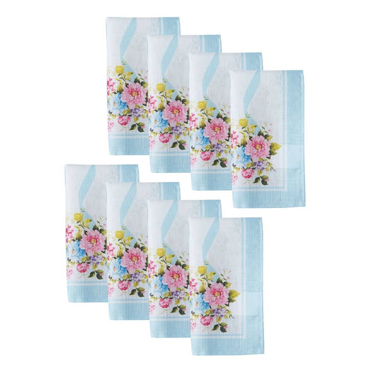 Elrene Home Fashions - Wholesale Dinner & Cloth Napkin - Rose Cottage Engineered Spring/Summer Napkins, Set of -17x17