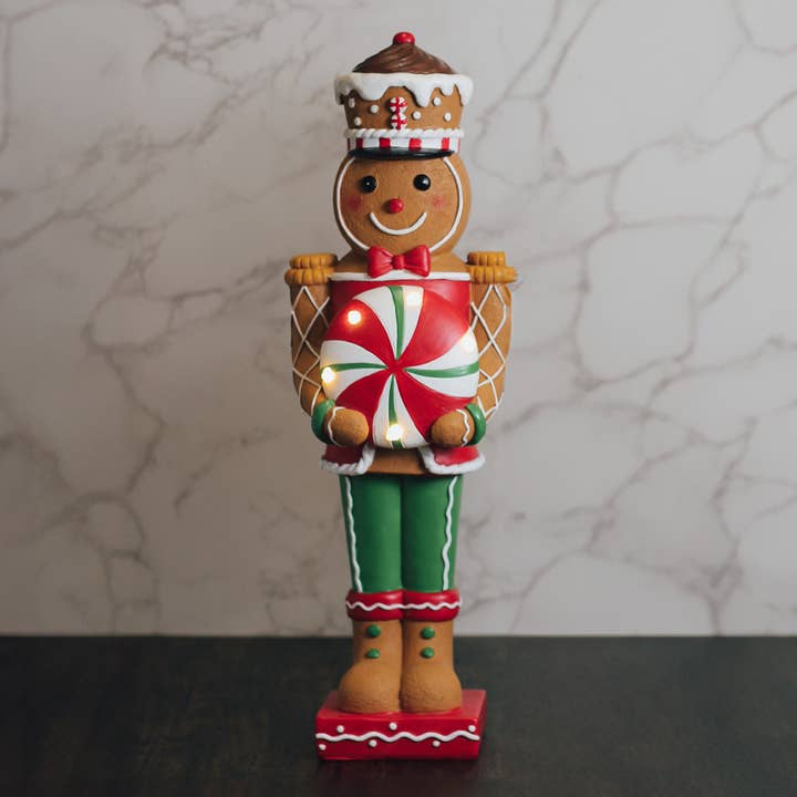 A Cheerful Giver - Wholesale Christmas Decoration - Peppermint Gingerbread Man with LED Lights — Christmas, Holiday Decorations4