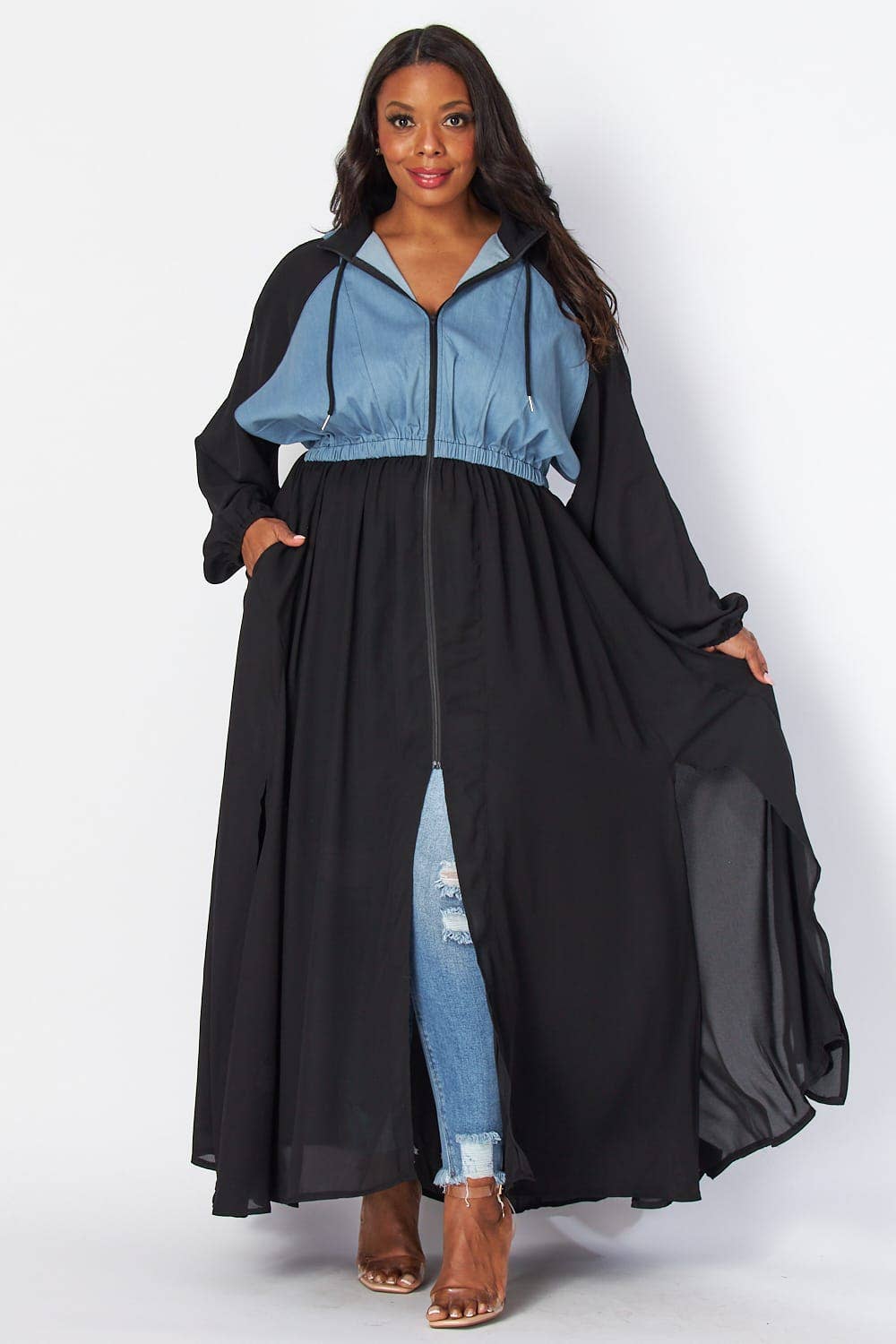 DENIM BLACK Plus Dress for wholesale on Faire3