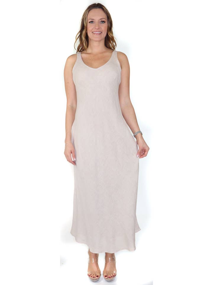 LINEN AND GAUZE - Wholesale Dress – Women's - Biased Cut For excellent fit Pure linen summer maxi dress7