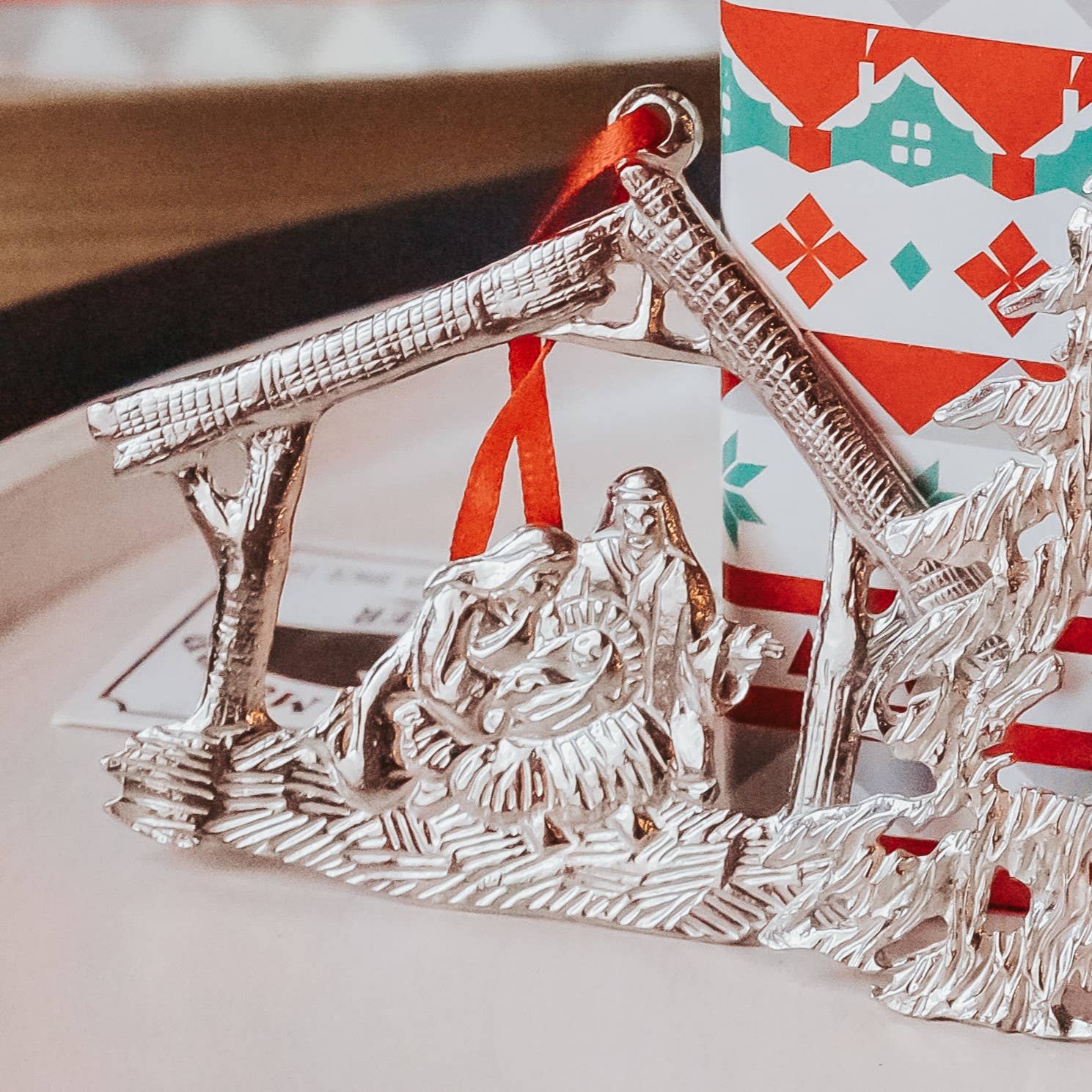 House of Morgan Pewter - Wholesale Ornament Set - Handmade Nativity Ornaments - Baby Jesus Manger Gifts6