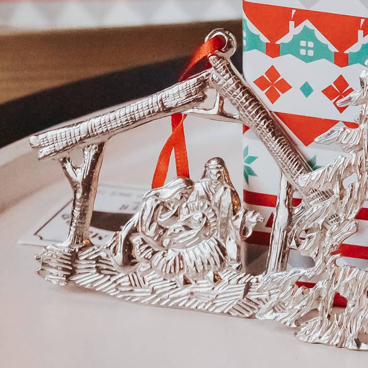House of Morgan Pewter - Wholesale Ornament Set - Handmade Nativity Ornaments - Baby Jesus Manger Gifts6