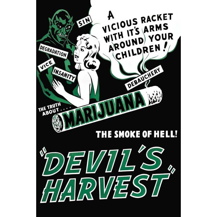 Devils Harvest Marijuana Retro Movie Print Poster 24x36 for wholesale by Gotham Gifts