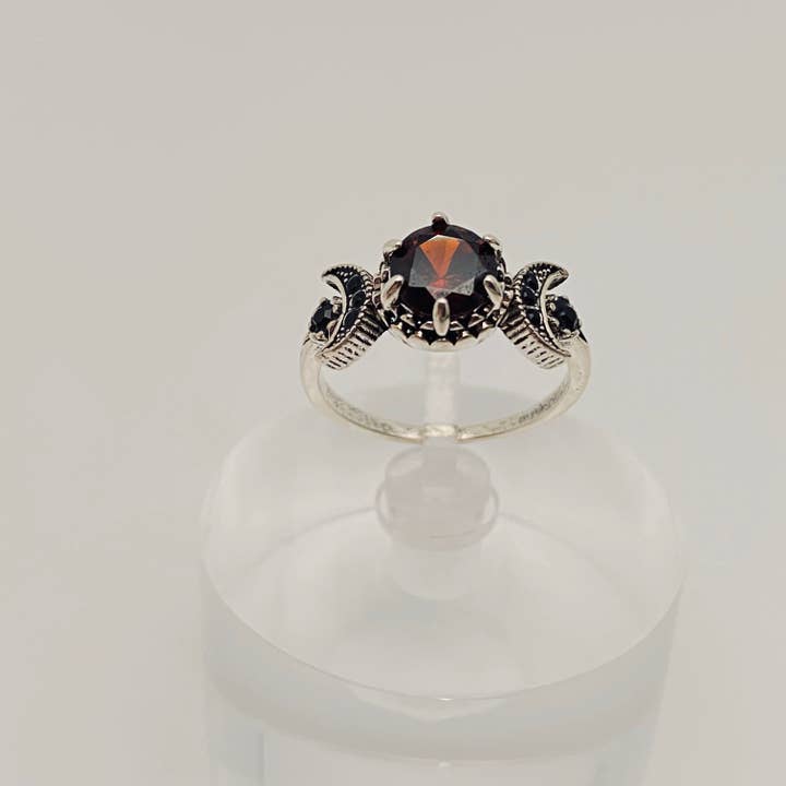 Mio Queena - Wholesale Cocktail/Statement Ring - Double Meniscus Red Artificial Crystal Ring1