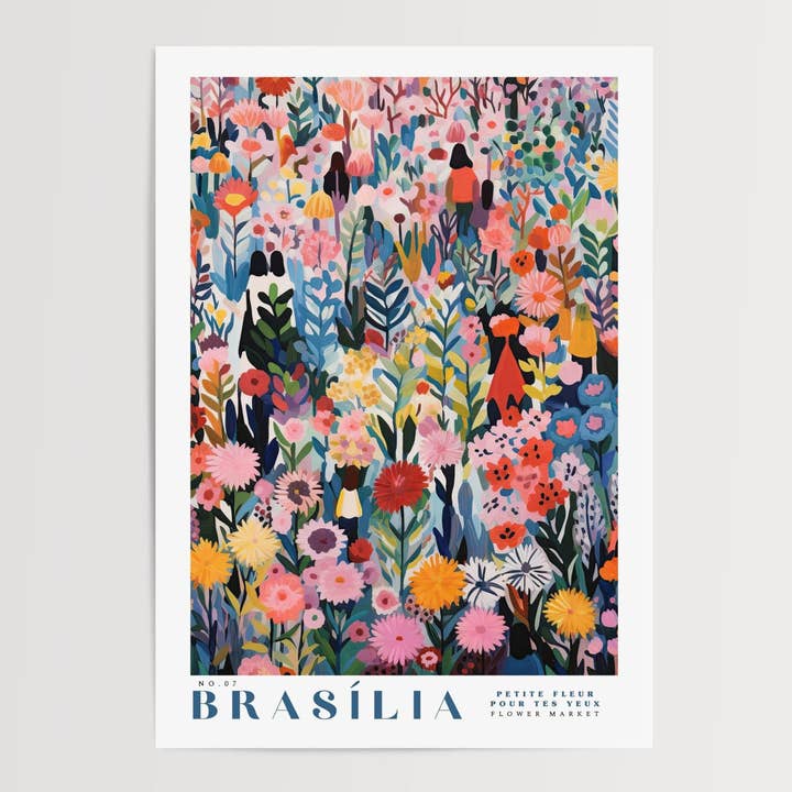 Brasilia Flower Market Poster for wholesale by Enchanted Sights