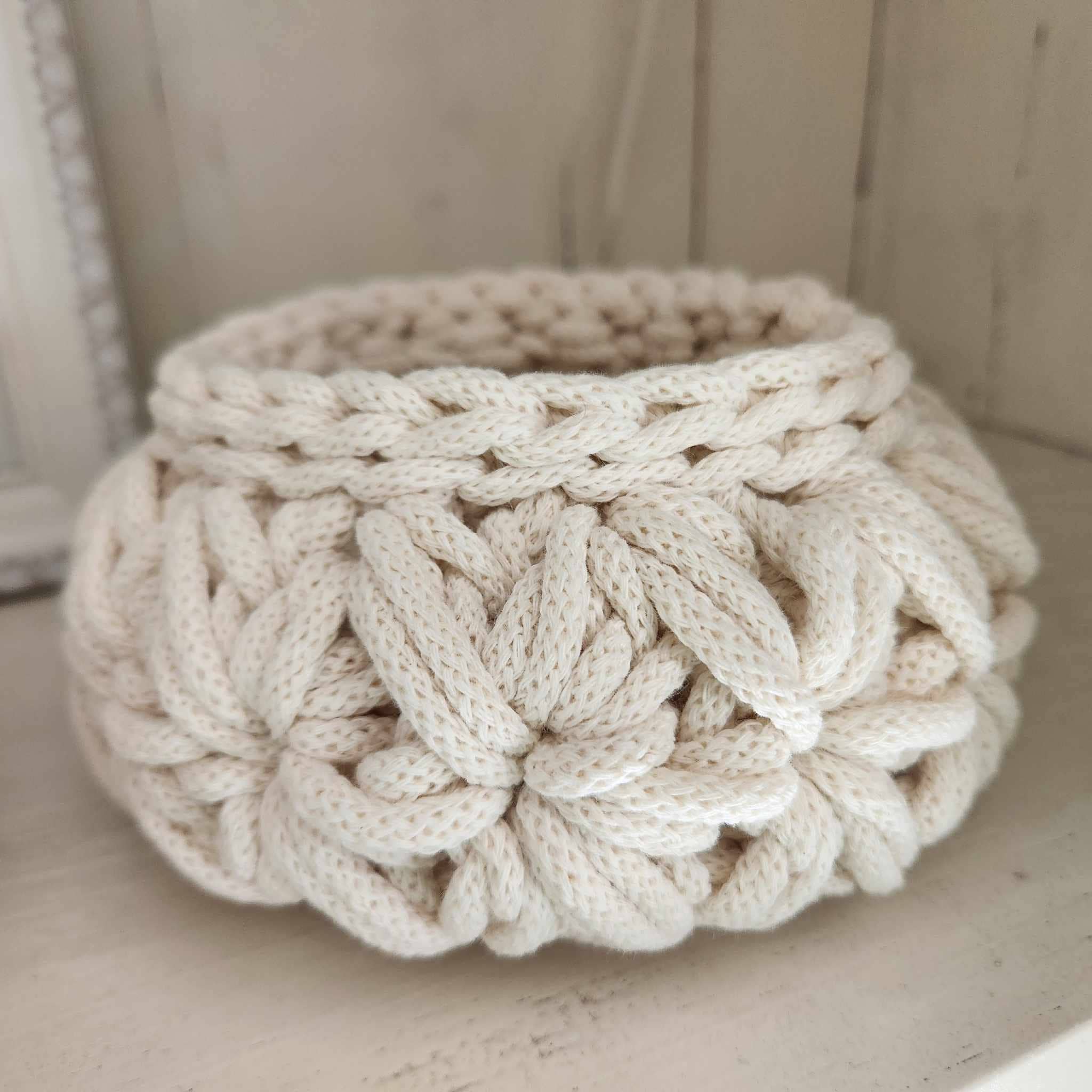 Naturalmarjory - Venta al por mayor Cestas - Canasta de crochet con patrón floral12