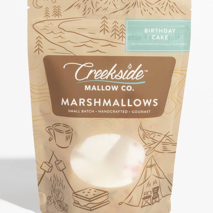 Creekside Mallow Co. - Venta al por mayor Nubes de golosina - Malvaviscos de Tarta de Cumpleaños (Bolsa Pequeña)(6 Unidades)