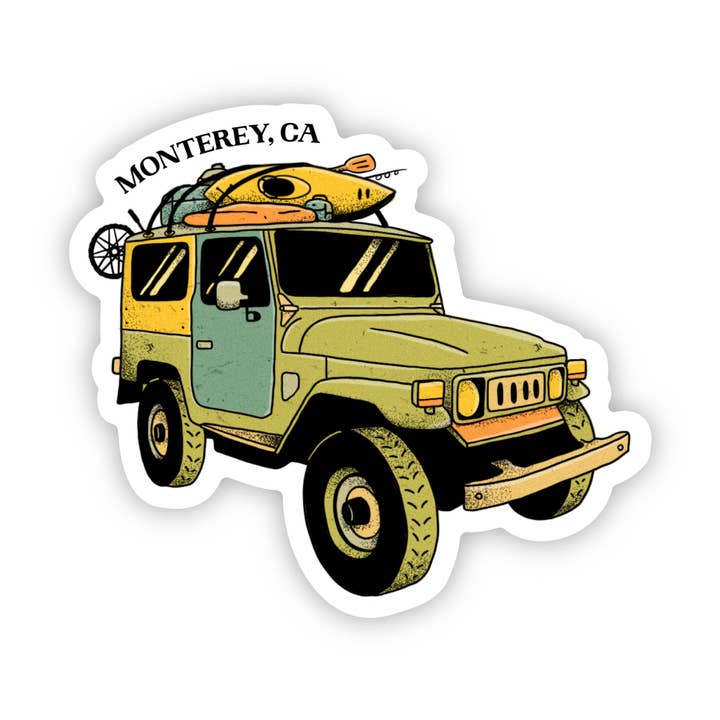 Monterey, CA Jeep Sticker for wholesale by Big Moods