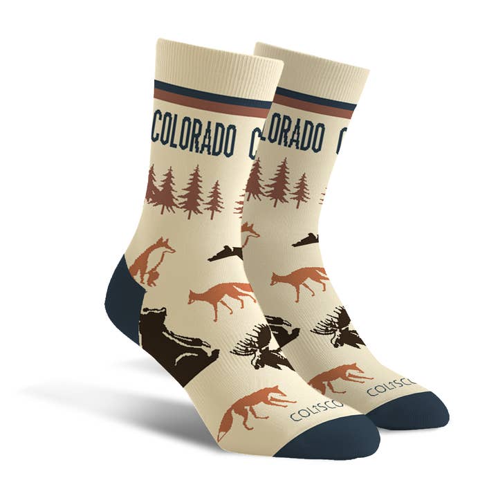 Colisco Unisex Crew Socks - Colorado Bear and Fox for wholesale by Colisco Wholesale