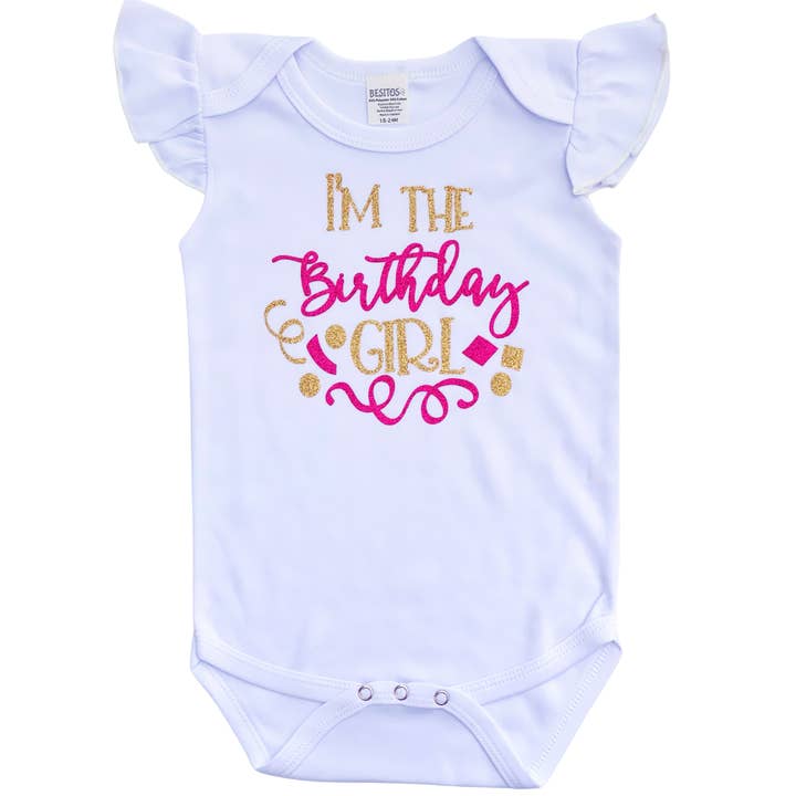 Camiseta estilo simples I'm the Birthday Girl por atacado de Besitos