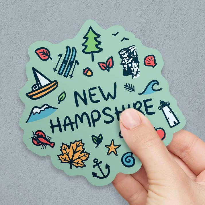 New Hampshire Doodles Ikoner Utskuren Vinylklistermärke för wholesale av RetroPlanet