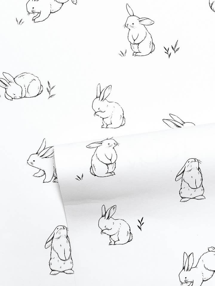 BUNNY - Tapetpapir motiv petits lapins (H0440) for engroshandel hos LILIPINSO