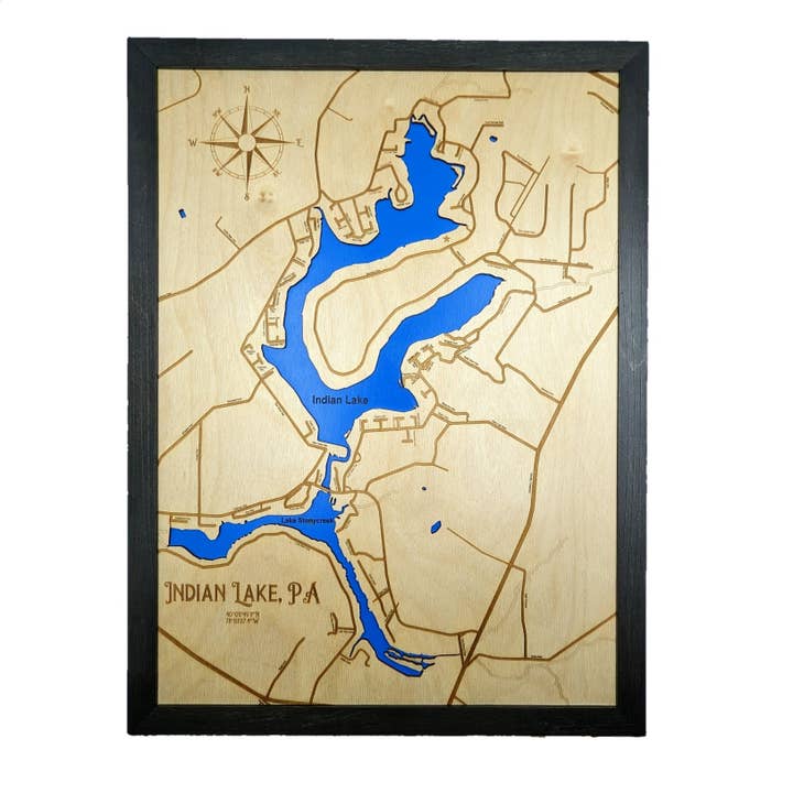 Indian Lake Map for wholesale by Black River Arts