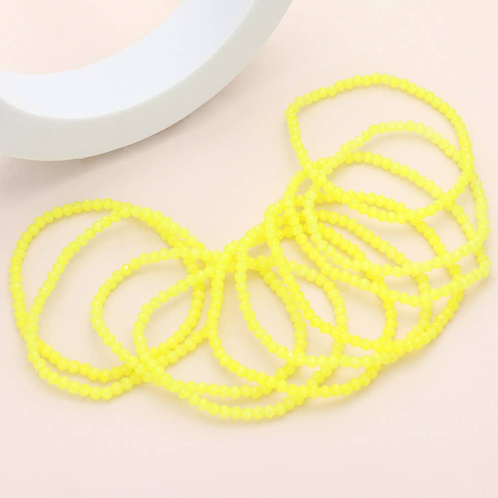 Sensibling Corp. - Vendita all'ingrosso Bracciale con perline - 10 pezzi - Braccialetti elasticizzati multistrato con perline sfaccettate15