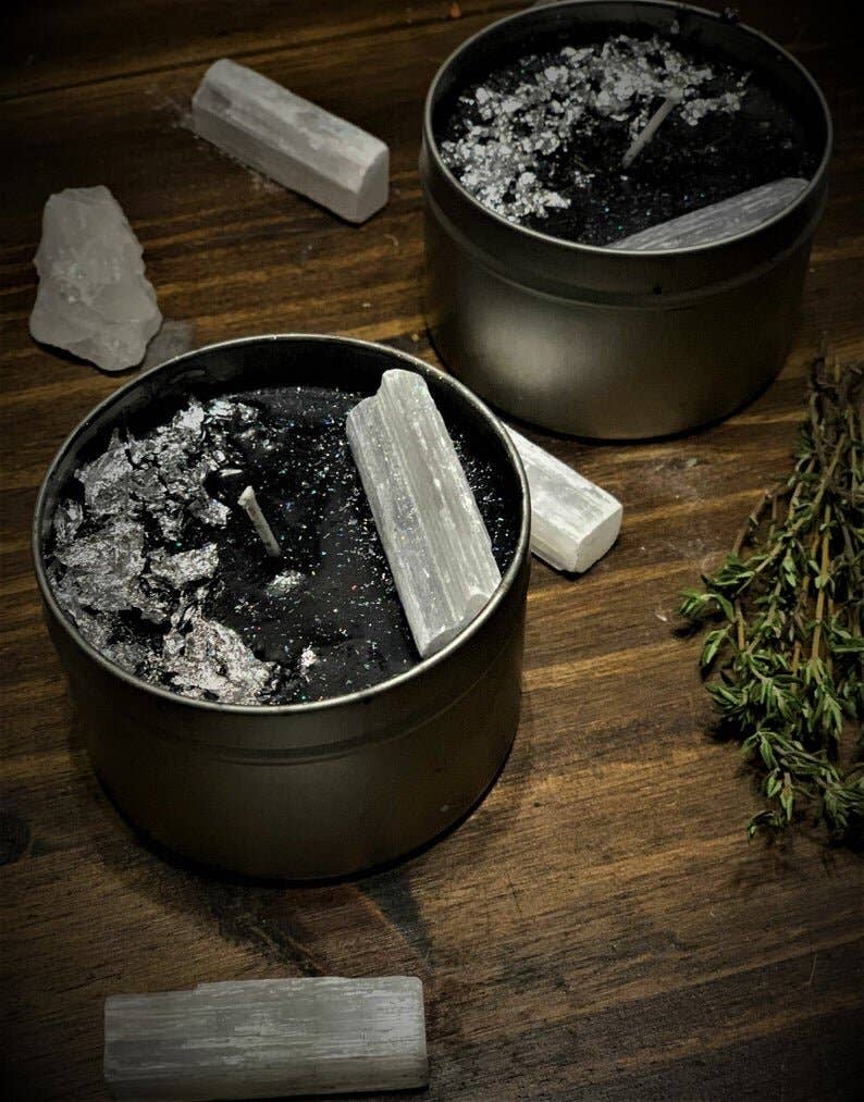 The Dark Moon Apothecary - Wholesale Travel Candles - Moon Goddess soy crystal candle w/ selenite.1