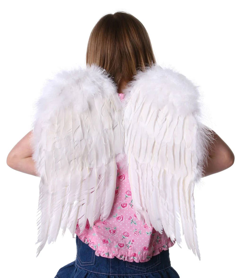 Zucker Feather Products - Wholesale Costume - Kids - Small White Angel Costume Wings - Halloween Cosplay Feather