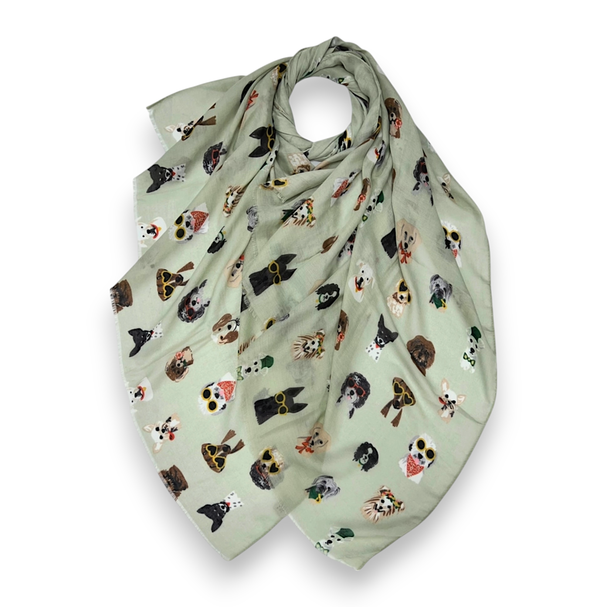 Lili Scarves (US Duty Free) - Vendita all'ingrosso Sciarpa - Donna - Sciarpa con stampa di cani estivi che indossano accessori10