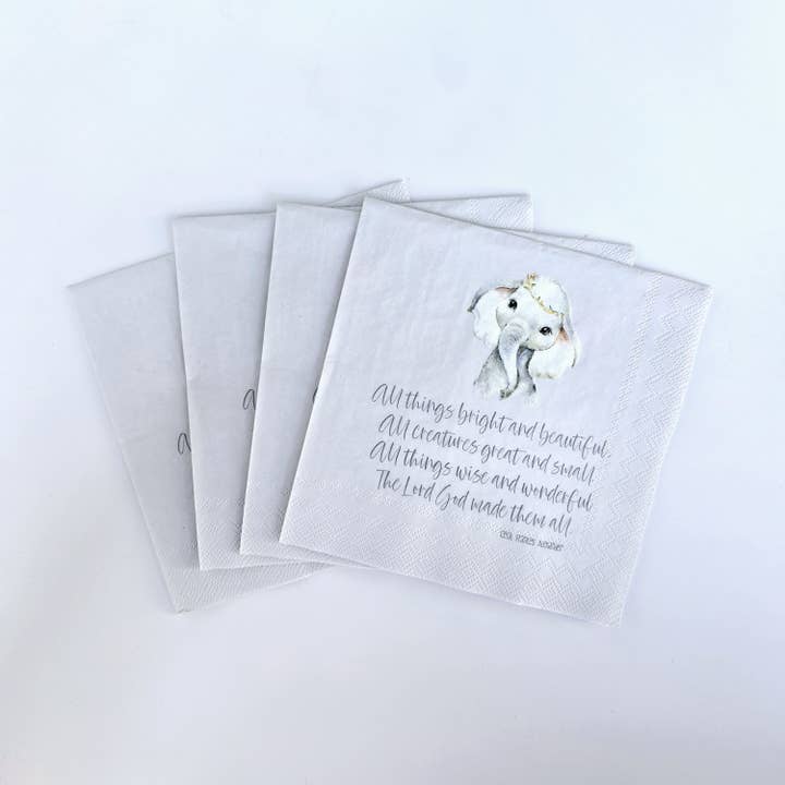 The Lord God Made Them All Paper Napkins | 20 ct for wholesale by Pearls of Parchment