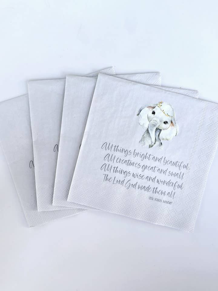 The Lord God Made Them All Paper Napkins | 20 ct for wholesale by Pearls of Parchment