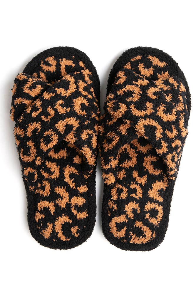 Hana - Wholesale Slippers - Women's - Leopard criss-cross slippers1