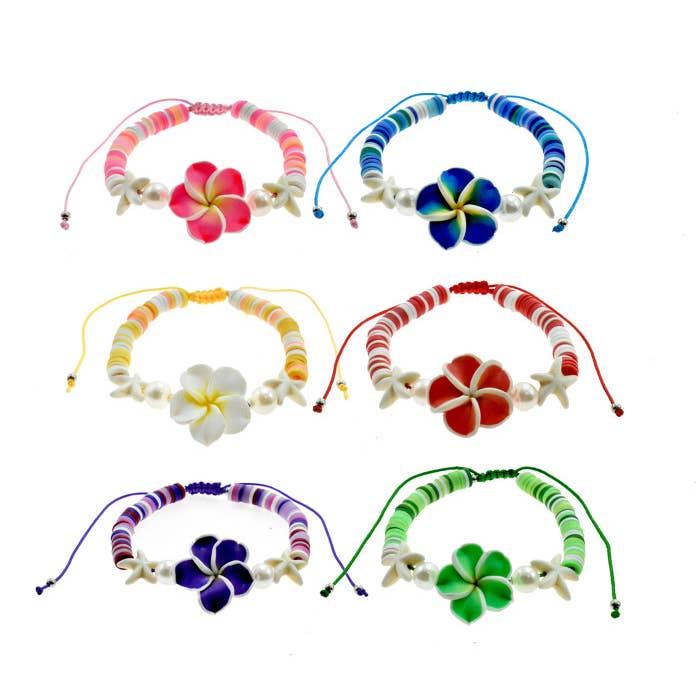 DK Hawaii - Vendita all'ingrosso Bracciale con perline - Bracciale regolabile Fimo Flower Coconut Shell