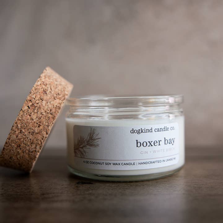 Dogkind Candle Co - Venta al por mayor Velas en tarros - Boxer Bay - ginebra seca + abedul blanco
