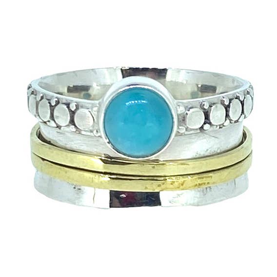 (786CAMZ) Amazonite Silver Ring for wholesale by Vera Wolf