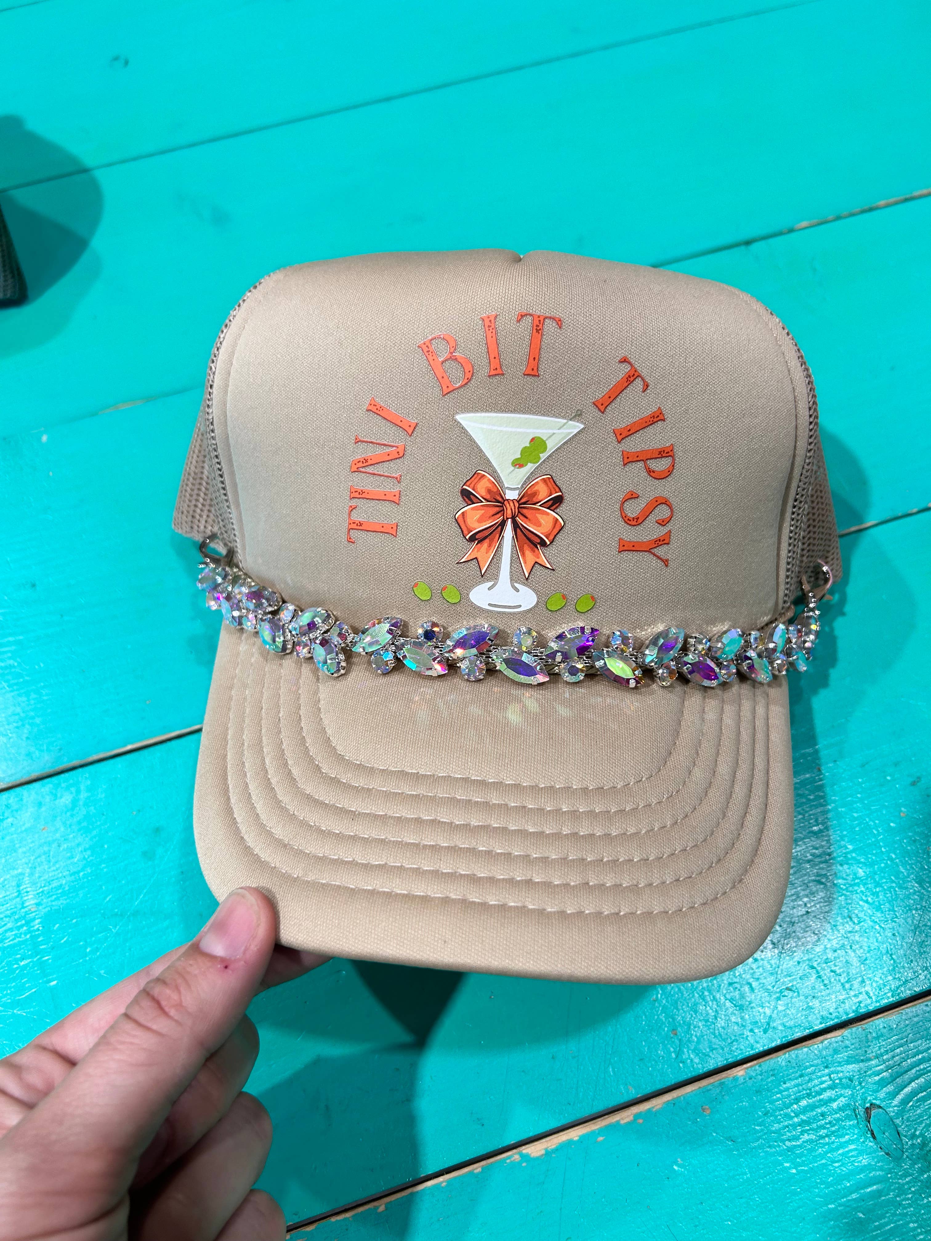Vibes Hat Company - Wholesale Hat Accessory - Women's - Jumbo AB Rhinestone Trucker Chain | Hat Jewelry | Sparkle |1