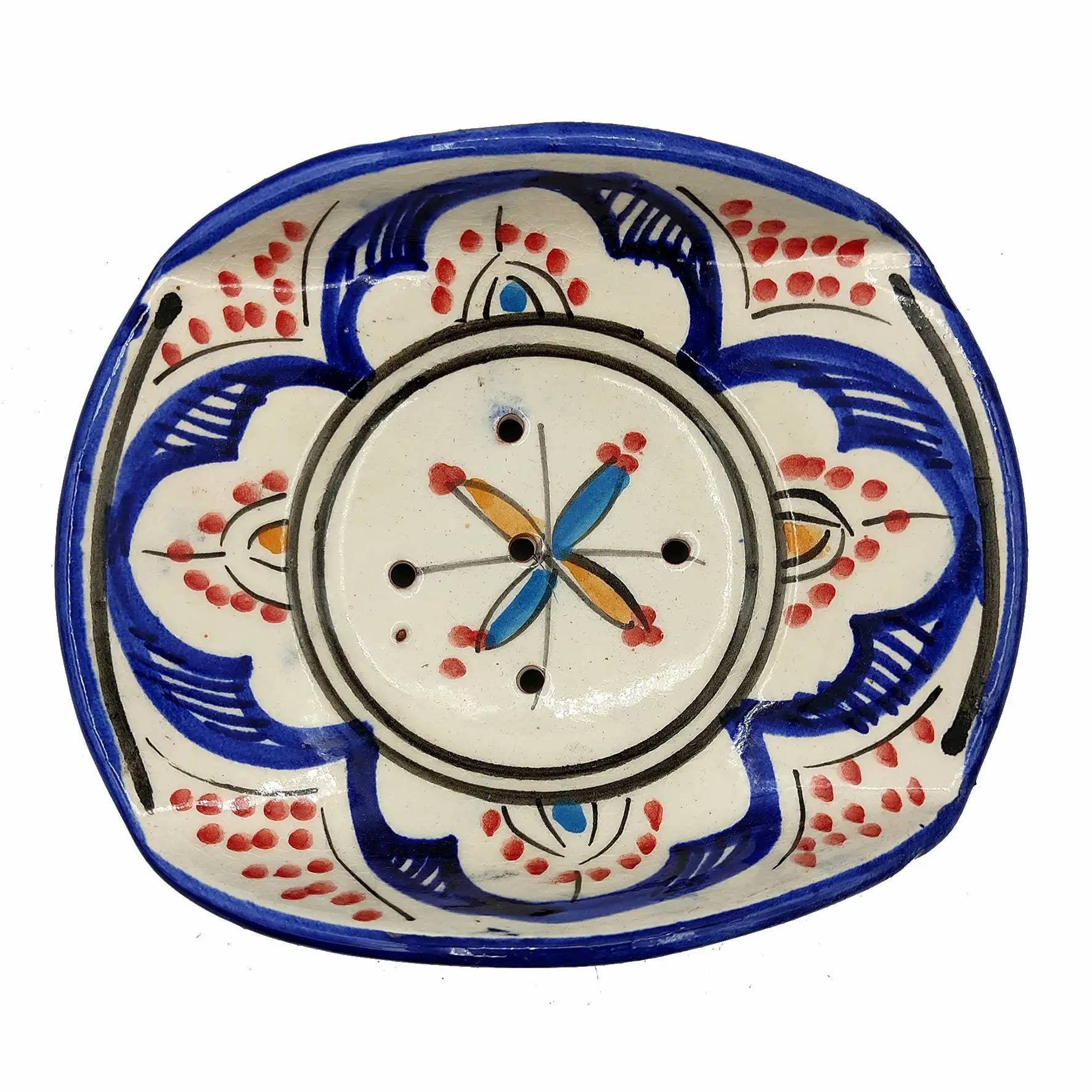 Etnico del Mondo - Wholesale Bath Soap Dish - Hand-Painted Moroccan Ceramic Soap Dish Safi2