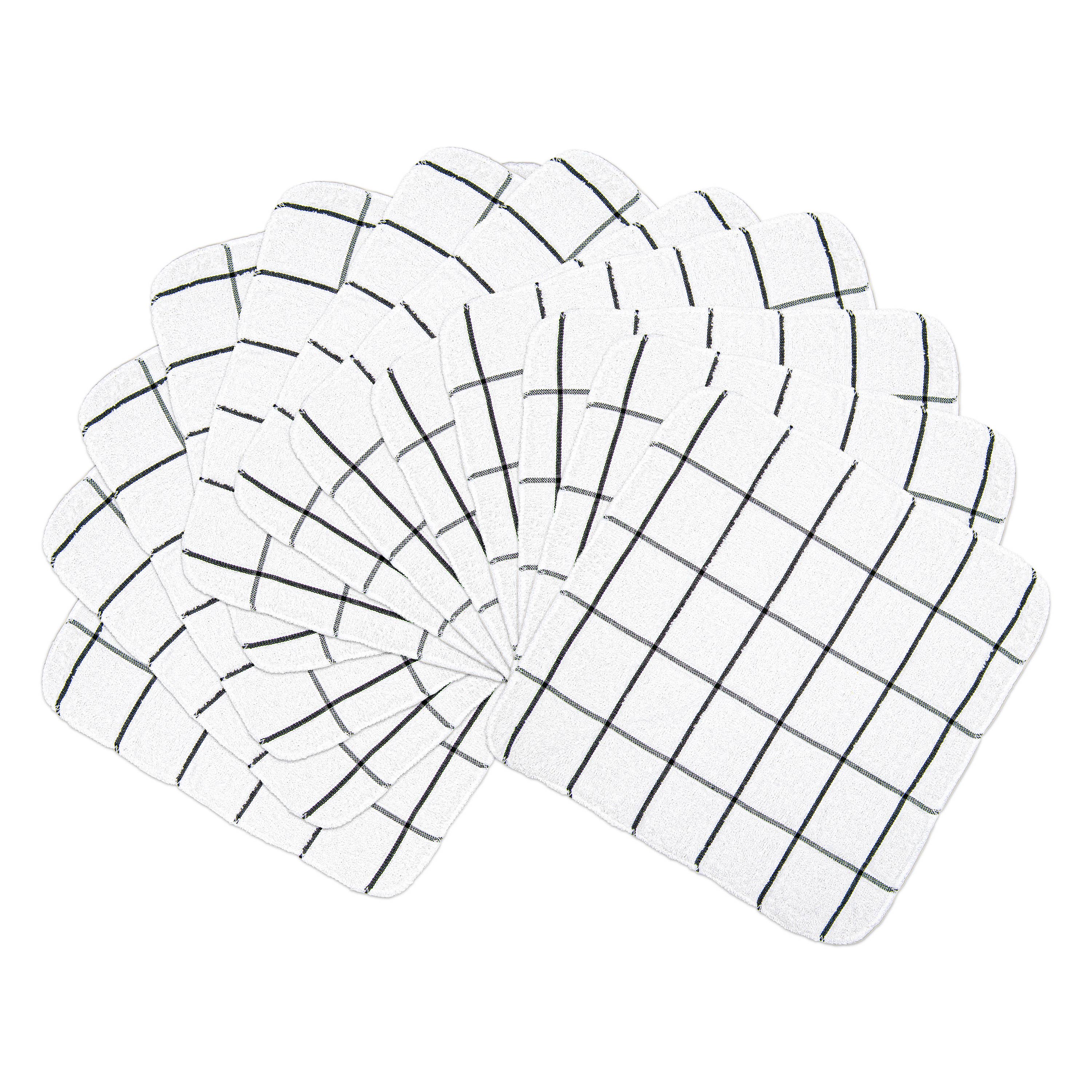 Arkwright Home - Wholesale Dishcloth - Cooks Kitchen Dishcloths (12 Pack), Cotton 12x12 Striped19