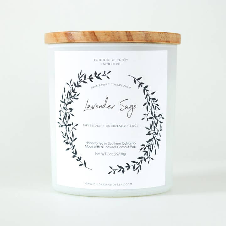 Lavender Sage for wholesale by Flicker & Flint Candle Co.
