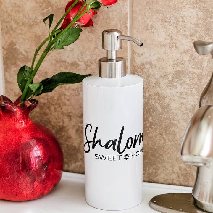 Shalom Sweet Home Soap Dispenser for wholesale by Salt Sparkle Shalom