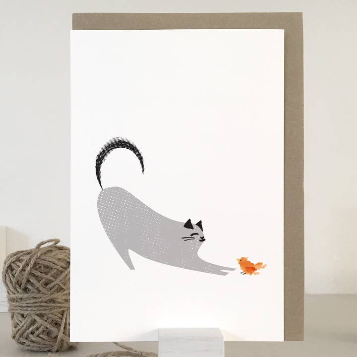 Cat and Bird Card | Greeting Card | Everyday Card for wholesale by Purpose & Worth etc