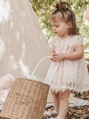 Sugar Plum Baby Heirloom dress. Blush Pink for wholesale by Miss Rose Sister Violet Australia