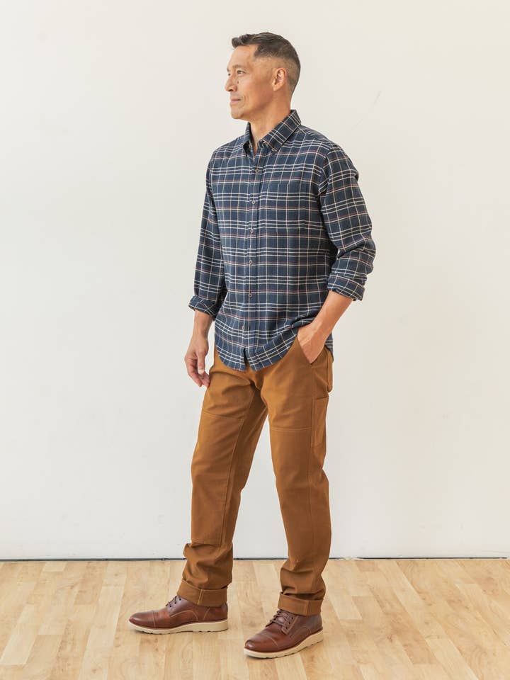 Sutton Slim Shirt / Dusk Herringbone Plaid for wholesale on Faire