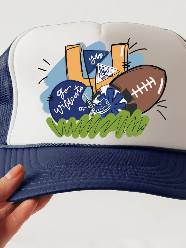 Casquette de baseball Wildcats Football Mascot Trucker pour la vente par Keep it Gypsy