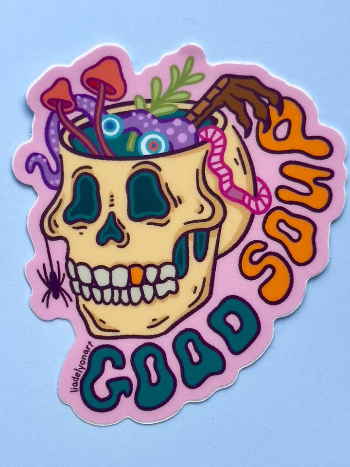 Good Soup Vinyl-Aufkleber, 3 x 2,7 Zoll für den Großhandel von liadelyonart