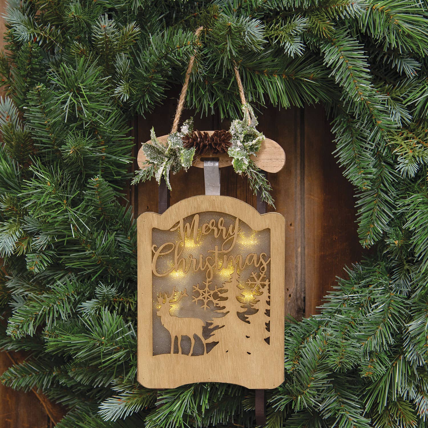 Bright Ideas – Engroshandel Julepynt – Glædelig jul LED slædebøjle1