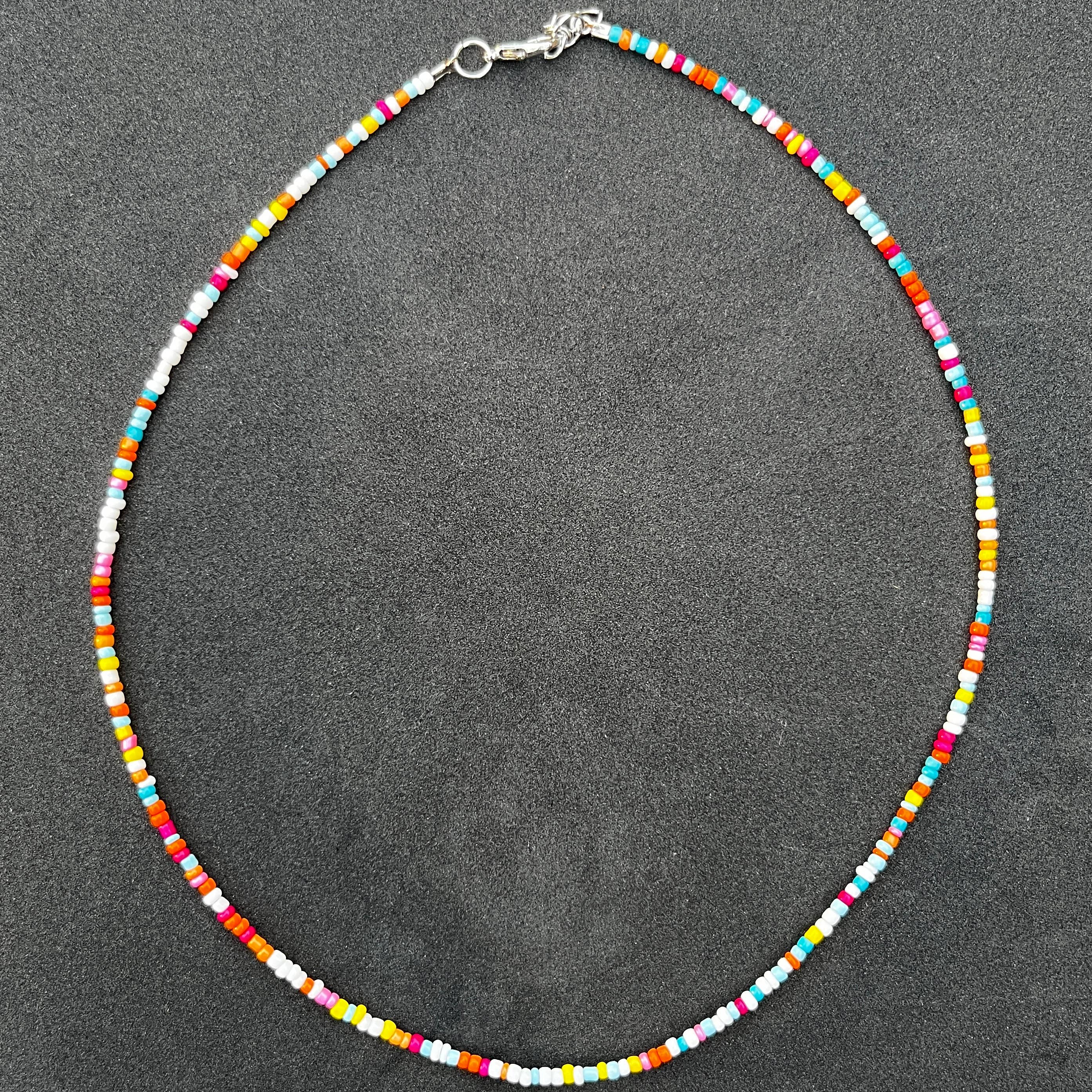 Loli - Wholesale Beaded/Pearl Necklace - Boho Beaded Necklace Set of 24 | Multicolor Layering Jewelry10