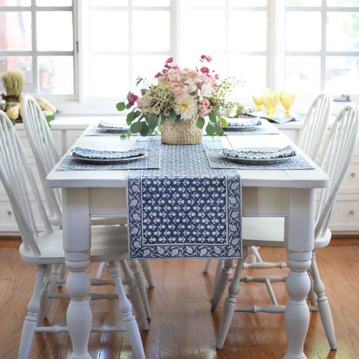 PACIFIC & ROSE TEXTILES - Wholesale Placemat - Placemat Charlotte Indigo, Set of 42